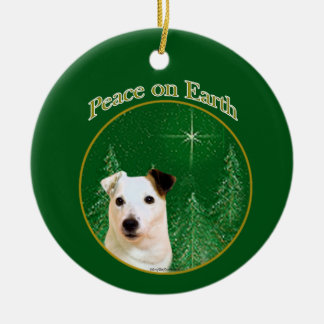 Parson Russell Terrier Peace Ceramic Tree Decoration