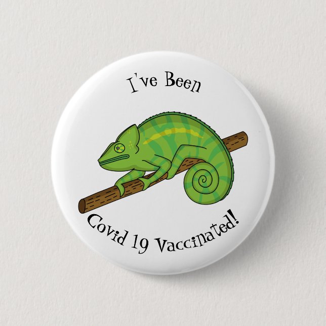 Parson's chameleon illustration 6 cm round badge (Front)