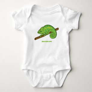 Parson's chameleon illustration baby bodysuit
