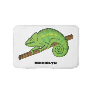 Parson's chameleon illustration bath mat