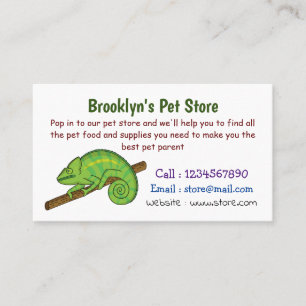 Parson's chameleon illustration business card