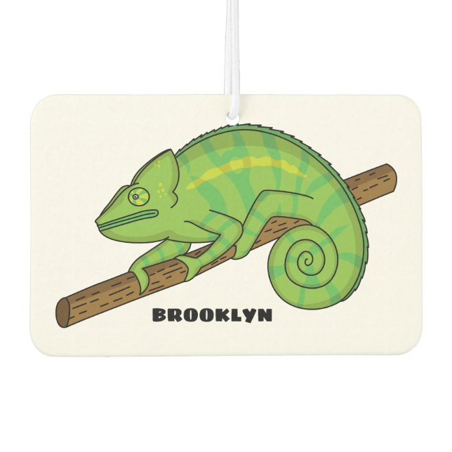 Parson's chameleon illustration  car air freshener (Front)