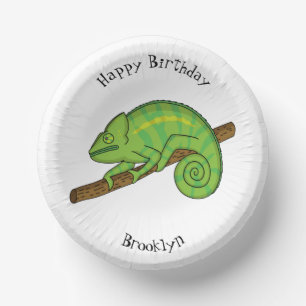 Parson's chameleon illustration paper plate