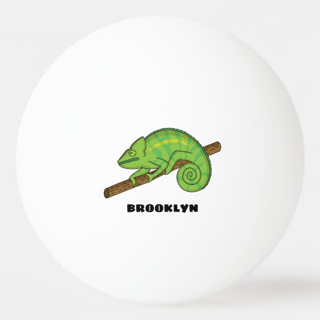 Parson's chameleon illustration ping pong ball (Front)