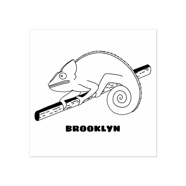 Parson's chameleon illustration rubber stamp (Imprint)