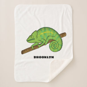 Parson's chameleon illustration sherpa blanket