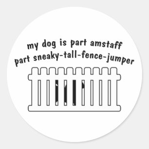 Part AmStaff Part Fence-Jumper Classic Round Sticker