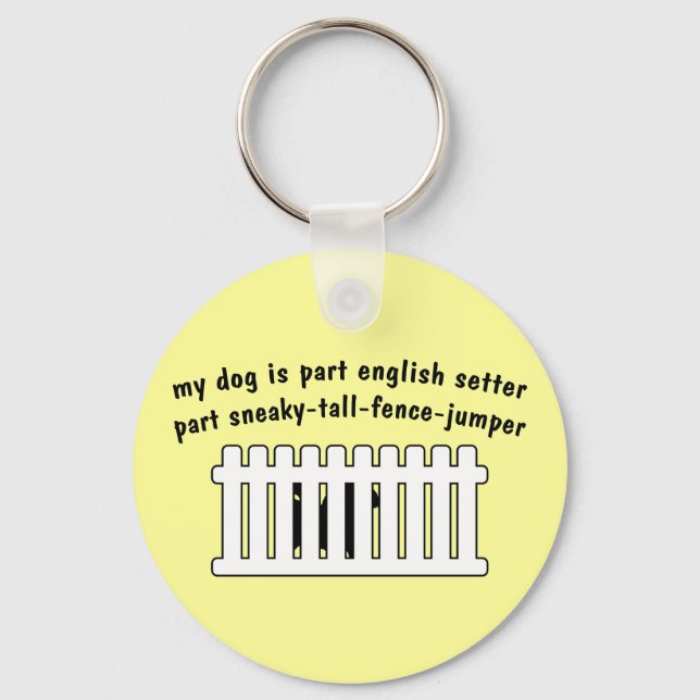 Part English Setter Part Fence-Jumper Key Ring (Front)
