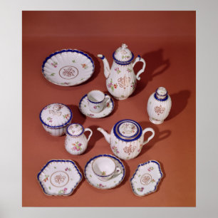 Part of a Worcester monogrammed tea service Poster