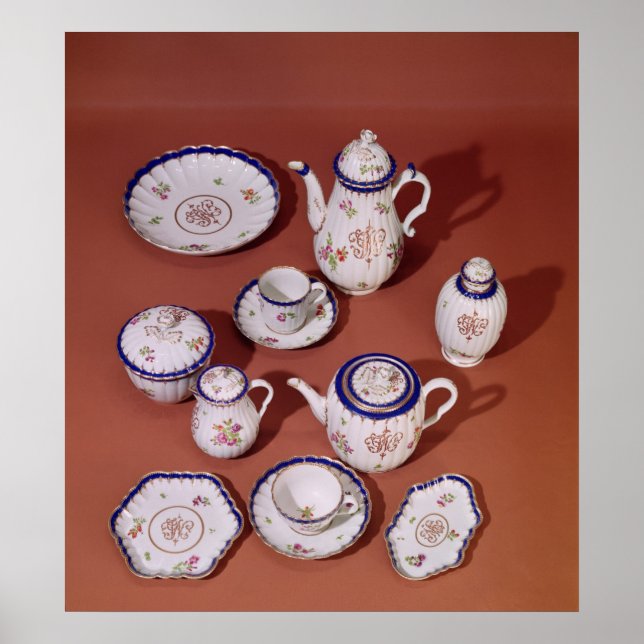 Part of a Worcester monogrammed tea service Poster (Front)