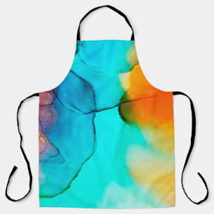 Part of alcohol ink painting, macro photo, abstrac apron