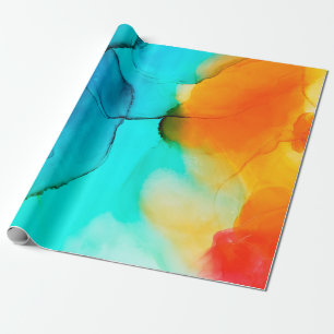 Part of alcohol ink painting, macro photo, abstrac wrapping paper