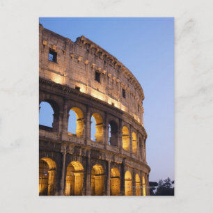 Part of Colosseum at dusk Postcard