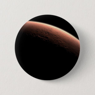 Part Of Mars At The Boundary Of Light And Dark. 6 Cm Round Badge