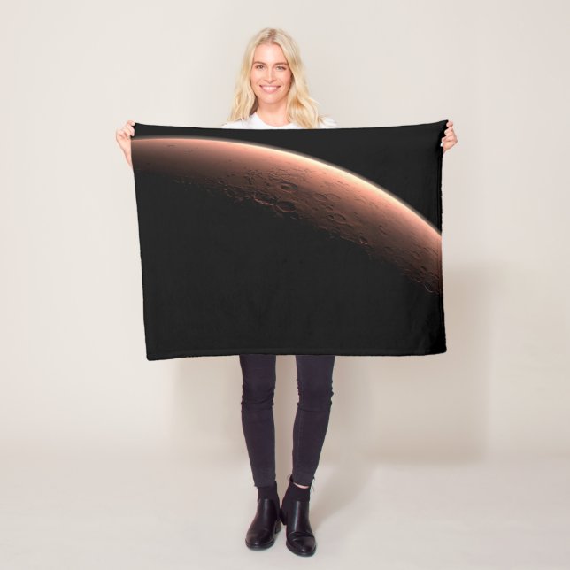 Part Of Mars At The Boundary Of Light And Dark. Fleece Blanket (In Situ)