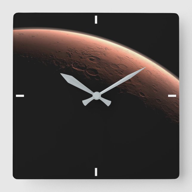 Part Of Mars At The Boundary Of Light And Dark. Square Wall Clock (Front)