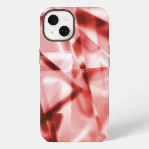 Part of square pieces of acrylic, salmon to red iPhone 13 case