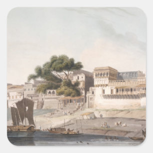 Part of the City of Patna, on the River Ganges, pl Square Sticker