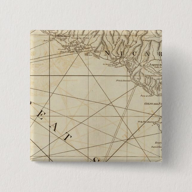 Part of the provinces of Costa Rica and Nicaragua 15 Cm Square Badge (Front)