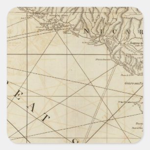 Part of the provinces of Costa Rica and Nicaragua Square Sticker