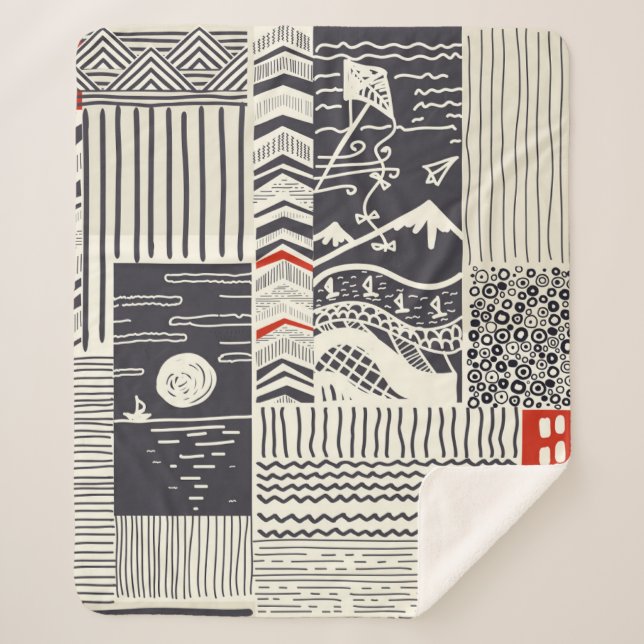 Part of wood with peeled green paint,  abstract te sherpa blanket (Front)