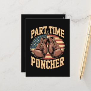 Part Time Puncher Boxing Gloves Holiday Postcard
