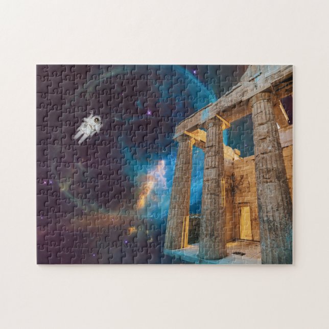 Parthenon Acropolis Greece Meets Space Jigsaw Puzzle (Horizontal)
