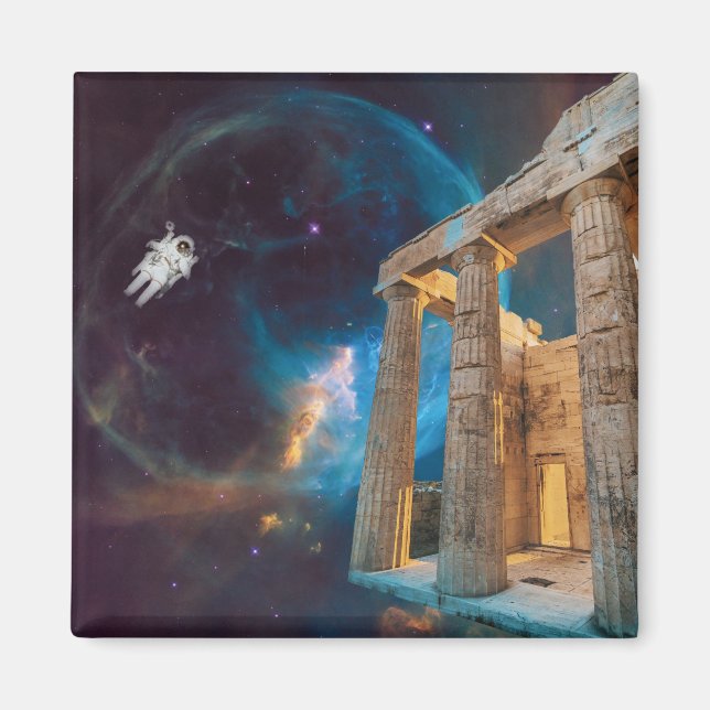 Parthenon Acropolis Greece Meets Space Magnet (Front)