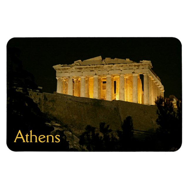 Parthenon at Night Magnet (Horizontal)