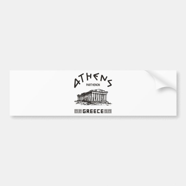Parthenon - Athens - Greek (black) Bumper Sticker (Front)