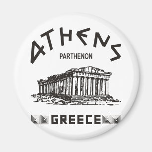 Parthenon - Athens - Greek (black) Magnet