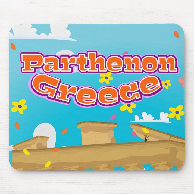 Parthenon Greece travel poster. Mouse Pad (Front)