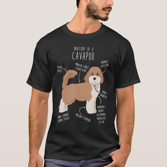 Parti Cavapoo Dog Anatomy Cute Funny Cavoodle Pet  T-Shirt (Front)