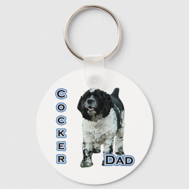 Parti Cocker Spaniel Dad 4 - Keychain (Front)