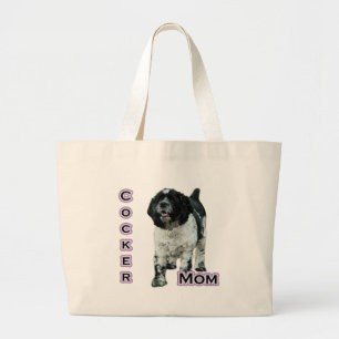Parti Cocker Spaniel Mum; Mum of Cocker Spaniel Large Tote Bag