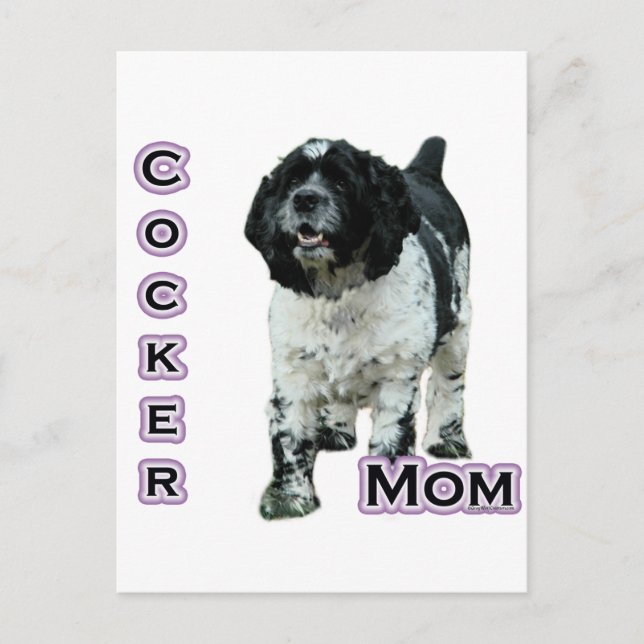 Parti Cocker Spaniel Mum; Mum of Cocker Spaniel Postcard (Front)