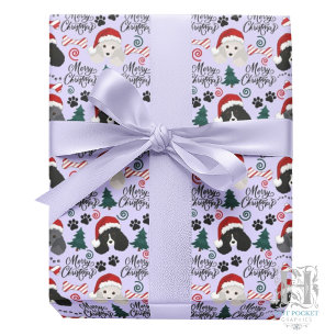 Parti Poodle Christmas Gift Wrapping Paper Purple