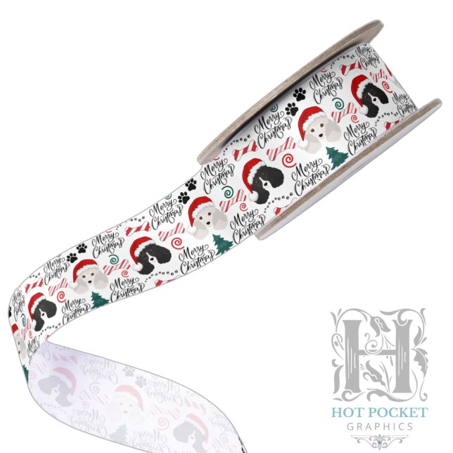 Parti Poodle Christmas Satin Ribbon (Creator Uploaded)