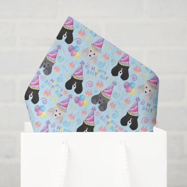 Parti Poodle Tissue Paper in Blue (Gift Bag)