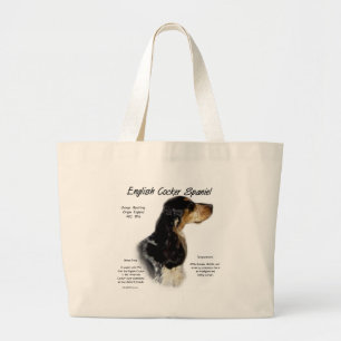 Parti Roan English Cocker Spaniel History Large Tote Bag
