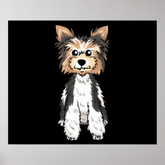 Parti Yorkie Cute Art Poster