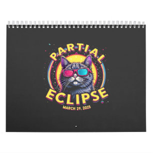 Partial Eclipse 2025 Cat Astronomy KItten Lovers Calendar