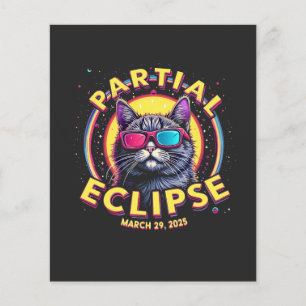 Partial Eclipse 2025 Cat Astronomy KItten Lovers Flyer
