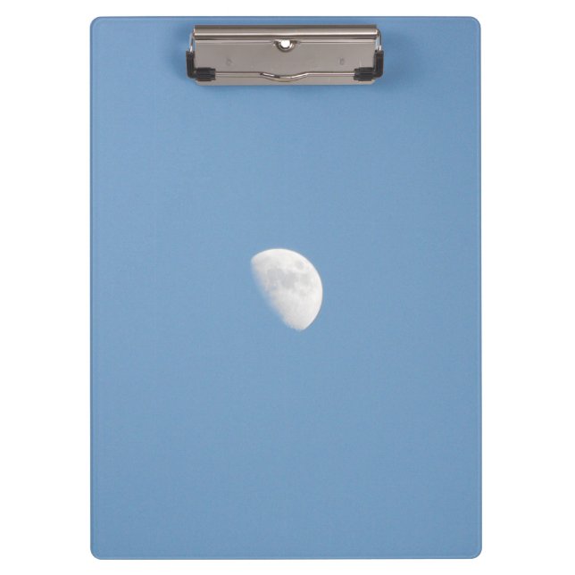 Partial Moon and a Clear Blue Sky Clipboard (Front)