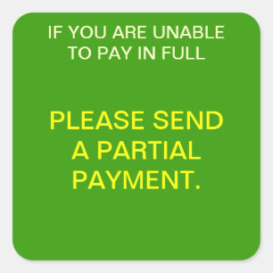 PARTIAL PAYMENT REQUEST Collections Sticker