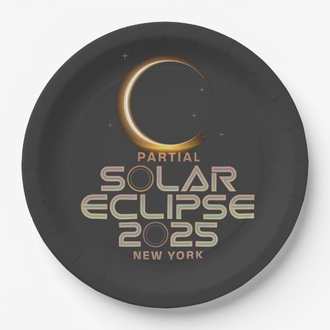 Partial Solar Eclipse 2025 Astronomy Event  Paper Plate (Front)