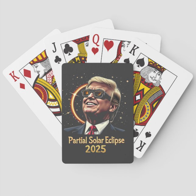 Partial Solar Eclipse 2025 Astronomy Trump  Playing Cards (Back)