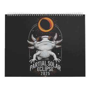 Partial Solar Eclipse 2025 Axolotl Amphibian Calendar