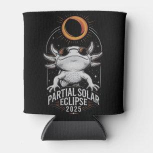Partial Solar Eclipse 2025 Axolotl Amphibian Can Cooler