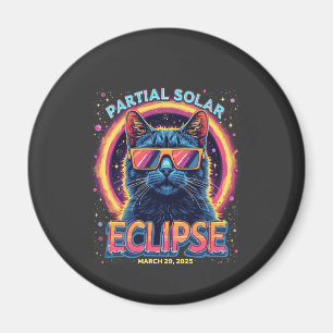 Partial Solar Eclipse 2025 Cat Kitten  Magnet